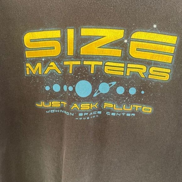 Vintage Size Matters Johnson Space Center Houston Just Ask Pluto shirt size XXL - Picture 4 of 4